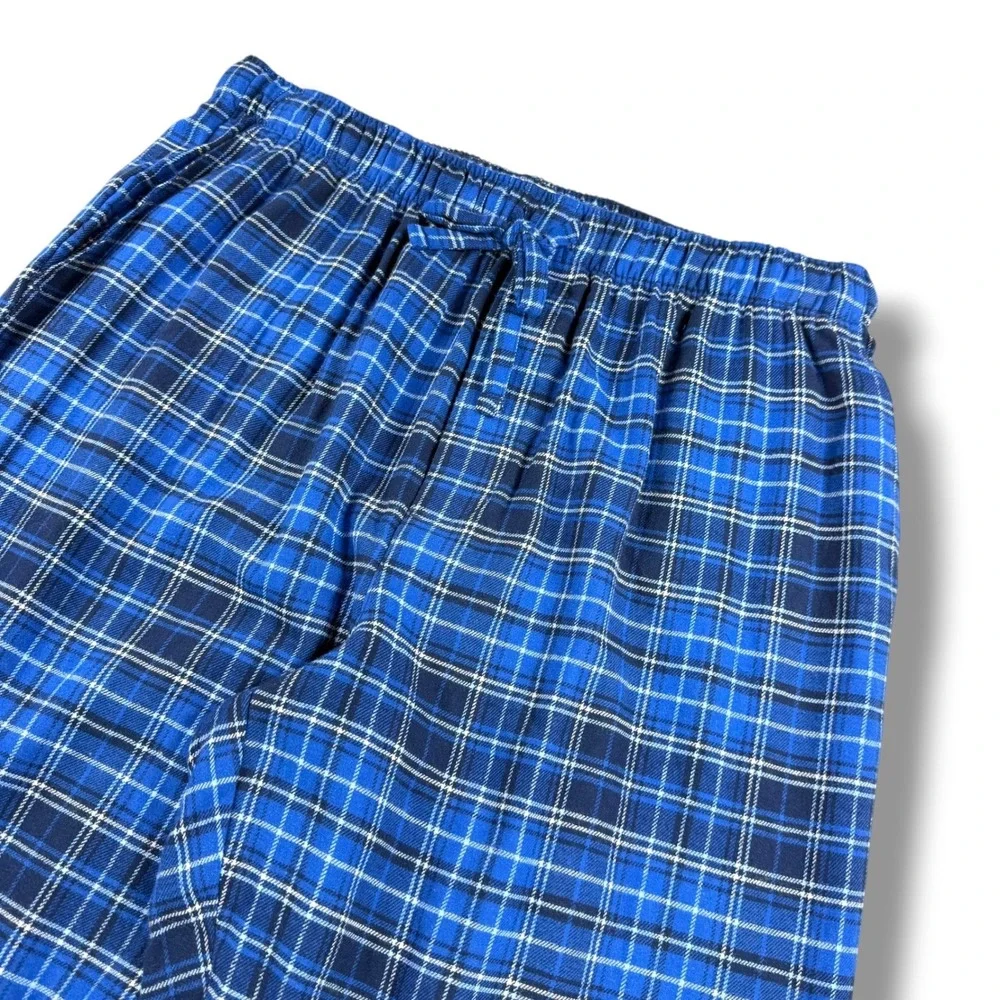 NWT Club Room Flannel Pajama Pants Mens Navy Blue‎ Plaid XL 100172567MN